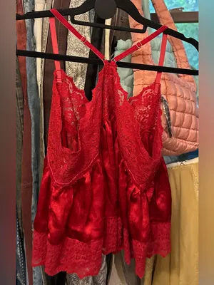 NWT Free People FP Intimately Fiona Satin Cami - Luxe Red - Small thumbnail 10
