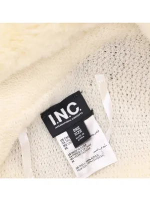 INC International Concepts Fringe Faux Fur Collar Topper Poncho Ivory Off White thumbnail 3