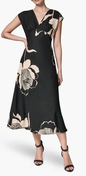 NEW Donna Karan New York Floral Print Midi Dress sz 8 thumbnail 1