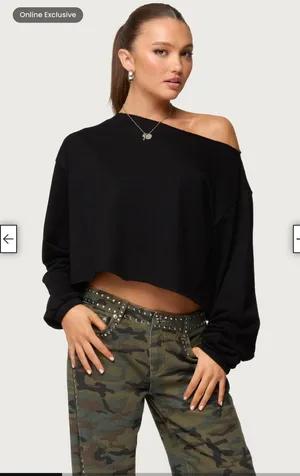 Edikted Aveline Off Shoulder Light Sweatshirt thumbnail 1