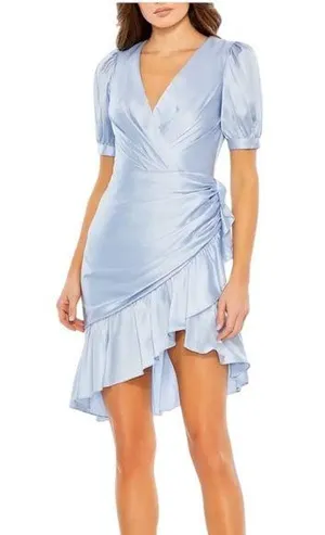 Ieena for Mac Duggal NEW Wrap Front Satin Cocktail Dress thumbnail 1