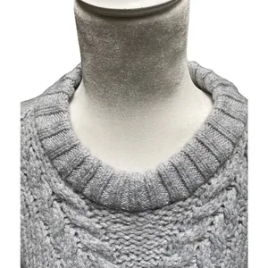 Aerie Snowday Oversized Chunky Cable Knit Sweater Gray Crew Neck NWOT XS thumbnail 6