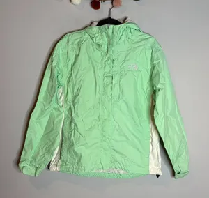 The North Face mint green and white Hyvent rain jacket thumbnail 1