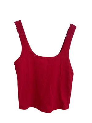 Full Tilt Size Small Red Ribbed Crop Top Tank Top thumbnail 2