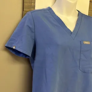FIGS Technical Collection Blue Short Sleeve PO 2771 Medical Scrub Shirt-XS thumbnail 5