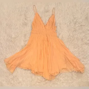NWOT Free People Peach Delia Slip Sun Dress Spaghetti Straps Peach Sz M thumbnail 6