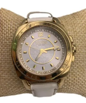COACH Boyfriend Gold-tone Patent Leather Ladies Wristlet Watch thumbnail 1