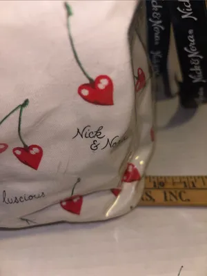 Nick & Nora Cherry Hearts Y2k Cosmetics Case With Matching Zip Pouch Vintage thumbnail 10