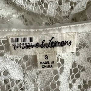 For Love & Lemons Women’s Santo Shorts Romper in White Lace Size Small thumbnail 5