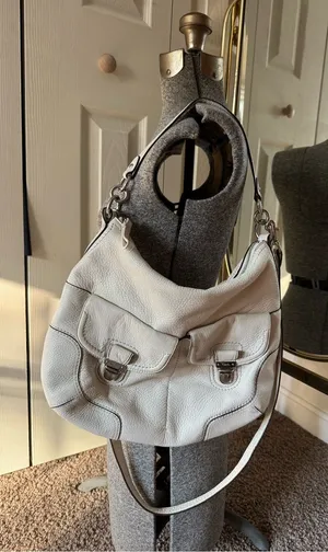 Vtg Coach Poppy Avery hobo/crossbody bag white pebbled leather thumbnail 1