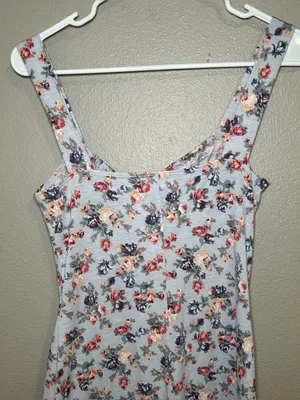 Reformation Nevada Blue Floral Print Ruffle Hem Mini Dress Women’s Size Small thumbnail 6