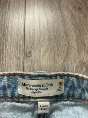 Abercrombie & Fitch Curve Love Vintage Straight High Rise Jeans Size 2 Short thumbnail 3