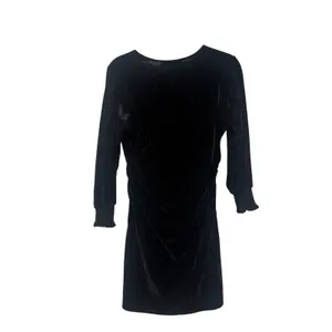 Zara Black Velvet Long Sleeve Dress Size S thumbnail 9