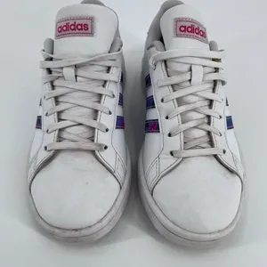 Adidas Grand Court Sneakers Womens 6.5‎ White Floral Print Low Top Tennis Shoes thumbnail 6