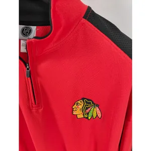 Men’s Chicago Blackhawks NHL Quarter Zip Pullover Red XL thumbnail 3