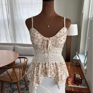 Y2K Style Derek Heart Babydoll Flowy Boho Top Handkerchief Hem Summer Cami Small thumbnail 2