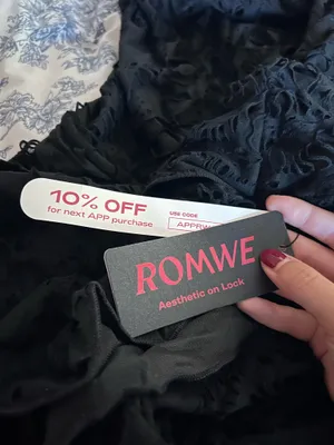 Romwe Black short mini dress thumbnail 6