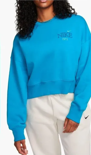 Nike Phoenix Fleece Varsity Oversize Crewneck Sweatshirt size large thumbnail 1