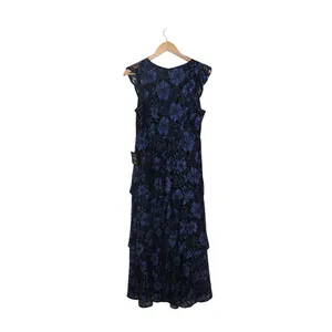 NWT Lulu's Molinetto Navy Blue Lace Ruffled Tiered Maxi Dress Size M thumbnail 10
