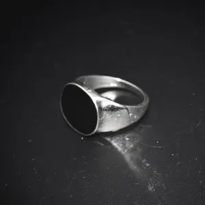 Black Signet Ring Silver thumbnail 3