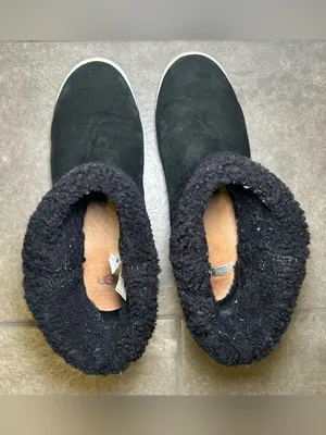 UGG Mika Black Suede Slip On Winter Cuffed Sneaker Snow Boots Womens Shoe Size 8 thumbnail 3