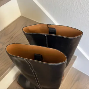 NWOB FRYE Anthropologie Frye Campus 14L Wide Calf Boots in Black Gatsby Leather thumbnail 8