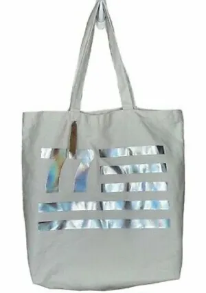 ✨HP✨American Eagle Outfitter AEO Metallic Holographic Canvas Tote Bag✨ thumbnail 1