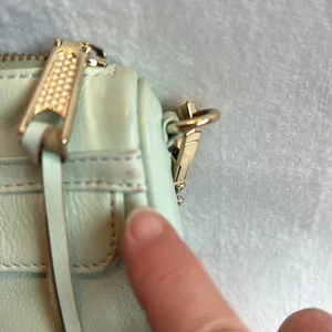 Rebecca MINKOFF Sherbet Green Leather Crossbody Purse Handbag with gold chain thumbnail 3