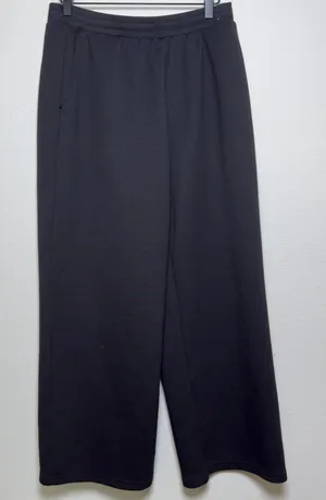 Uniqlo Women Pull On Pants XL Black Wide Leg Dry Sweatpants High Rise Minimalist thumbnail 1