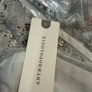 NWT Anthropologie Ivory‎ Beaded Embroidered Reversible Cotton Tank Top Babydoll thumbnail 10