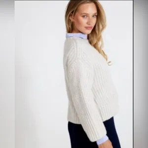 Holebrook Sweden Cajsa Ribbed Merino Wool Sweater Small Sand Shell Beige thumbnail 2