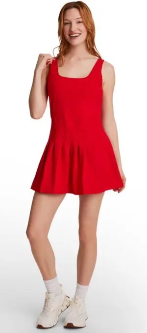 NWT Reebok Women's Baseline Pleated athletic Dress built in shorts and bra large thumbnail 1