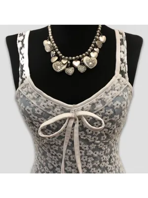 Shein Cami Slip Dress Embroidered Mesh Size 4 thumbnail 6