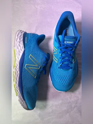 New Balance Blue Athletic Sneakers with Lime Accents thumbnail 5