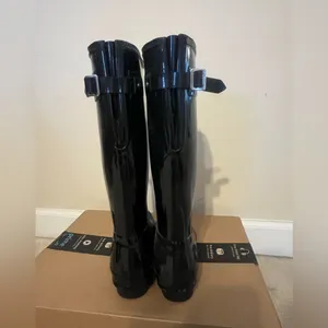 Hunter Black Tall Shiny Rain Boots thumbnail 3