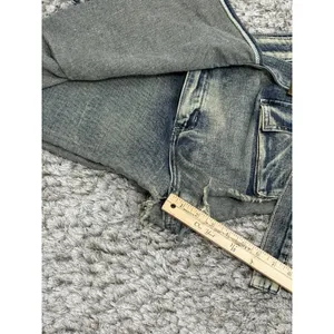 Vintage Y2K Women’s Denim Cargo Mini Skort Low Rise Belted Pockets 2000s Size M thumbnail 9