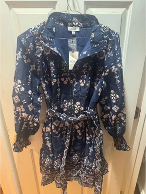 AVARA Floral Dress Blue Size L thumbnail 1