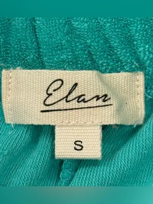 Elan Terry Cloth Matching Set Crop Top Shorts Teal Small Medium Beachy Resort thumbnail 8
