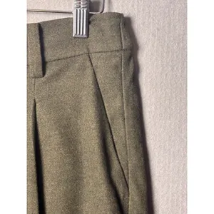 LOFT Womens Tapered Pants S Olive Green Pleated Elastic Back Dark Academia Pants thumbnail 5