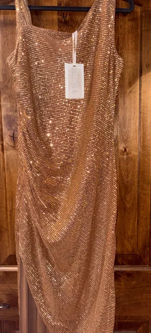 Sequin Dress Gold Size M thumbnail 1
