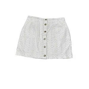 Anthropologie‎ MinkPink Saskia Eyelet Cotton Mini Skirt Size XL Cream thumbnail 4