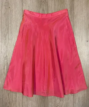 Vintage Michaelangelo Pink Iridescent Circle Skirt Made in USA Size 4 High Waist thumbnail 1