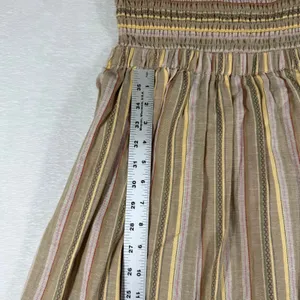 Speed Limit MPH Smocked‎ Striped Maxi Dress Brown Boho Tiered J5735L Size M thumbnail 8