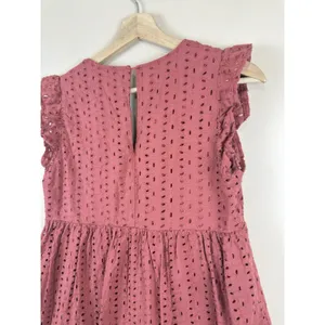 Mustard Seed Rust Eyelet Romper Dress Women’s S Terracotta Ruffle Boho Playsuit thumbnail 8