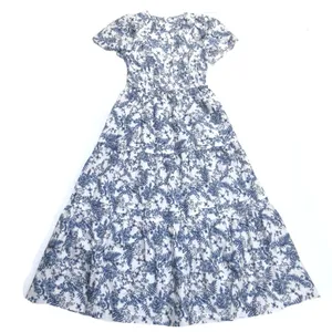 NWT Anthropologie Somerset Maxi in Ivory Blue Floral Tiered Cotton Dress L thumbnail 4