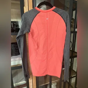 Lululemon Run long sleeve swiftly tech tee love red deep coal two tone coral thumbnail 2