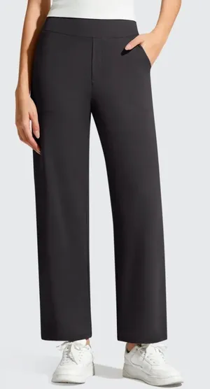 NWT G4Free BareFeel Faux Fly Ankle Casual Dress Pants Black Wide thumbnail 1