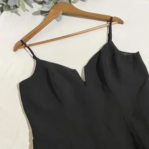 Bardot Kristen Peplum Cocktail Dress Black Spaghetti Strap Fit Flare Size 12 thumbnail 9