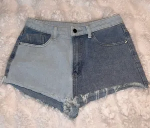 SheIn NWOT Colorblock Blue Jean Denim Shorts thumbnail 1