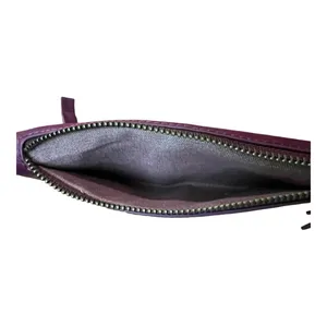 Joy Susan Chloe Purple vegan Leather Wristlet Clutch multi zip pockets wallet thumbnail 7